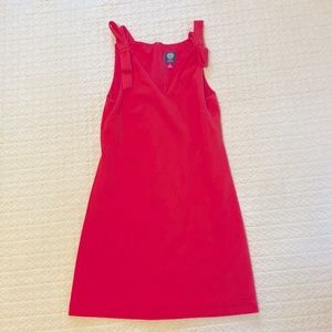 Vince Camuto Hot Pink Classic Shift Dress with bow straps